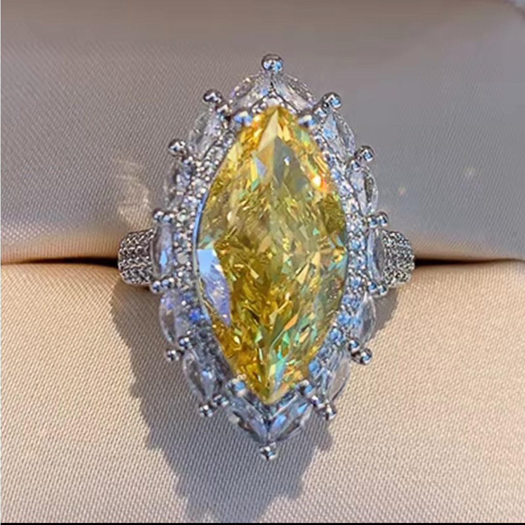New Luxury Citrine Marquise Wedding Band Modern Design Second Picture